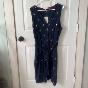 NWT Boden Flamingo Dress with Pockets